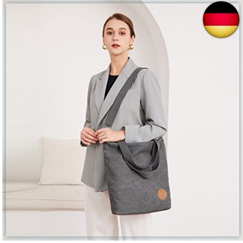JANSBEN Damen Canvas Handtasche Schultertasche Casual Multifunktiona