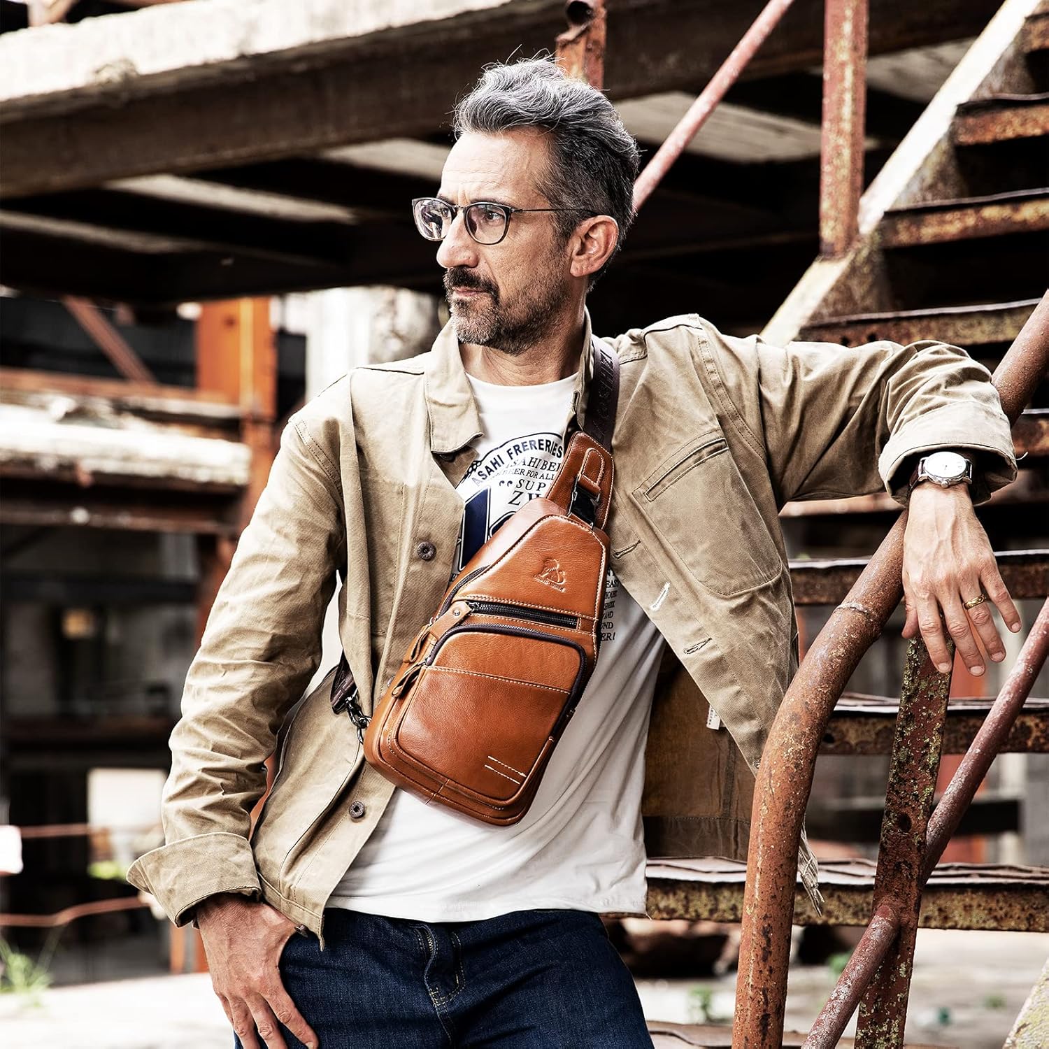 Pundarika Leder Brust Tasche Männer Leder Umhängetasche Business Freizeit Crossbody Tasche Reise Arbeit Kleine Handtasche