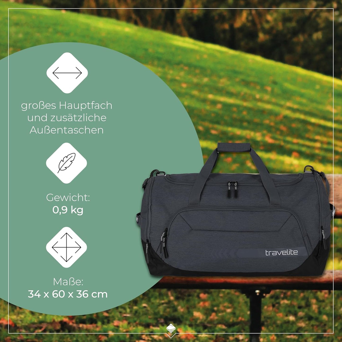 Travelite Reisetasche Groß, KICK OFF, Leichte Reisetasche Für Urlaub Und Sport, Schwimmbad, Klinikaufenthalt, 60 Cm, 73 Liter