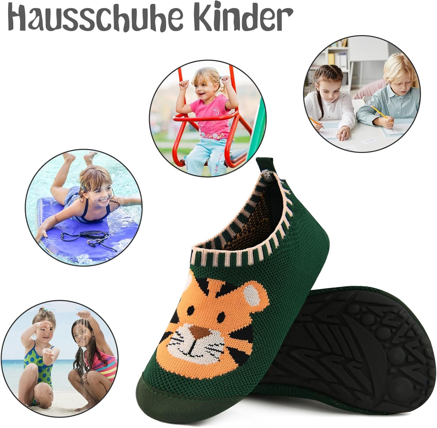 Kyopp Hausschuhe Kinder Mädchen Barfussschuhe Kindergarten Slippers Jungen Rutschfest Pantoffeln Für Atmungsaktive Weich Lauflernschuhe Kleinkinder Schuhe