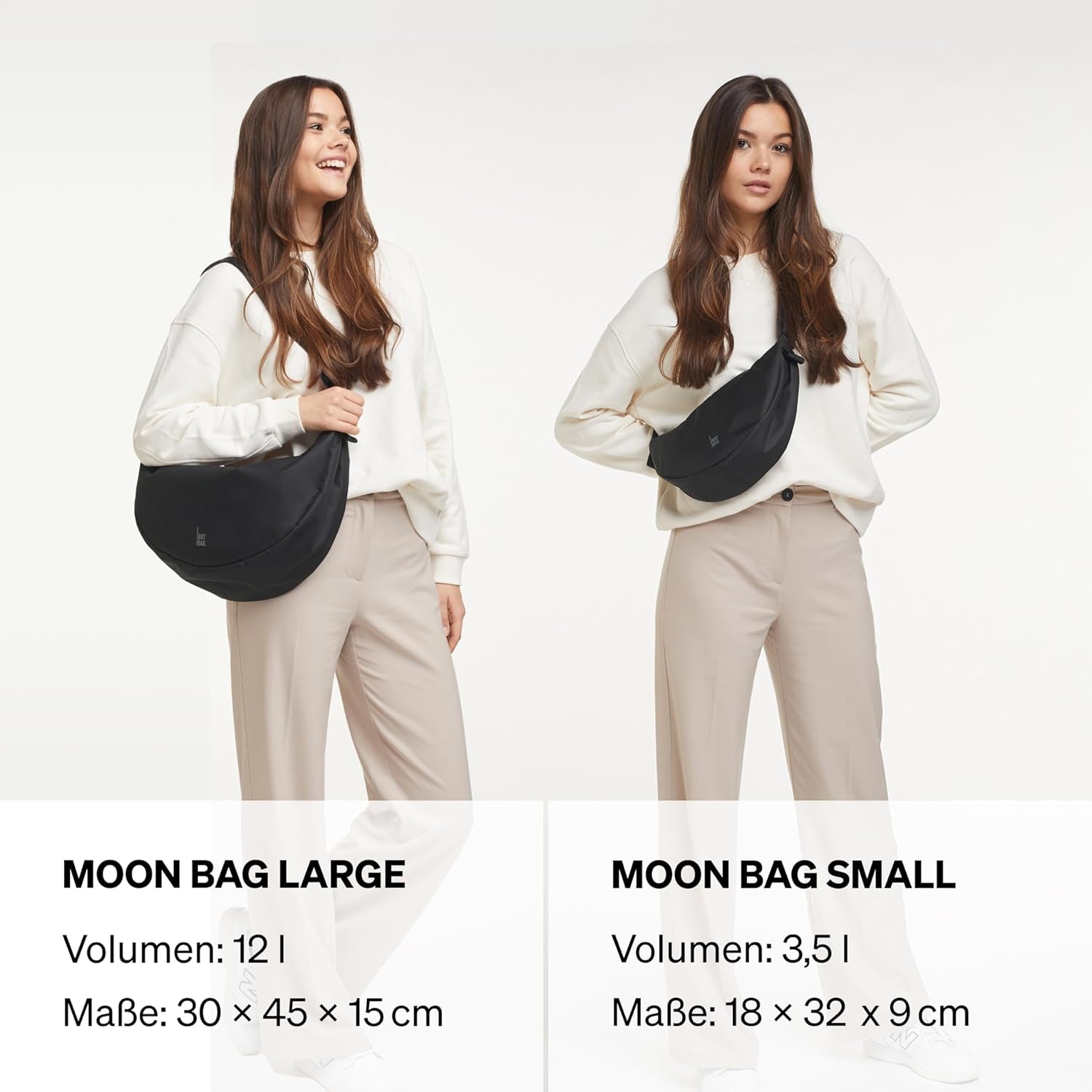 GOT BAG Crossbody Moon Bag | Halbmond Handtasche Wasserabweisend | Stylische Umhängetasche Mit Verstellbarem Gurt