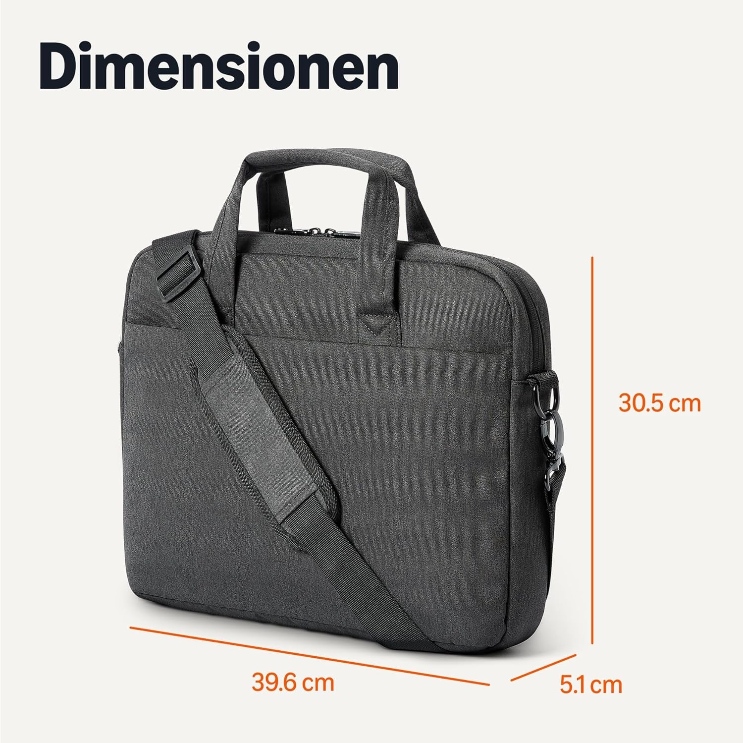 Amazon Basics 15.6-Zoll-Laptoptasche Für Damen Und Herren, Umhängetasche Für Computer Und Tablet, Schwarz