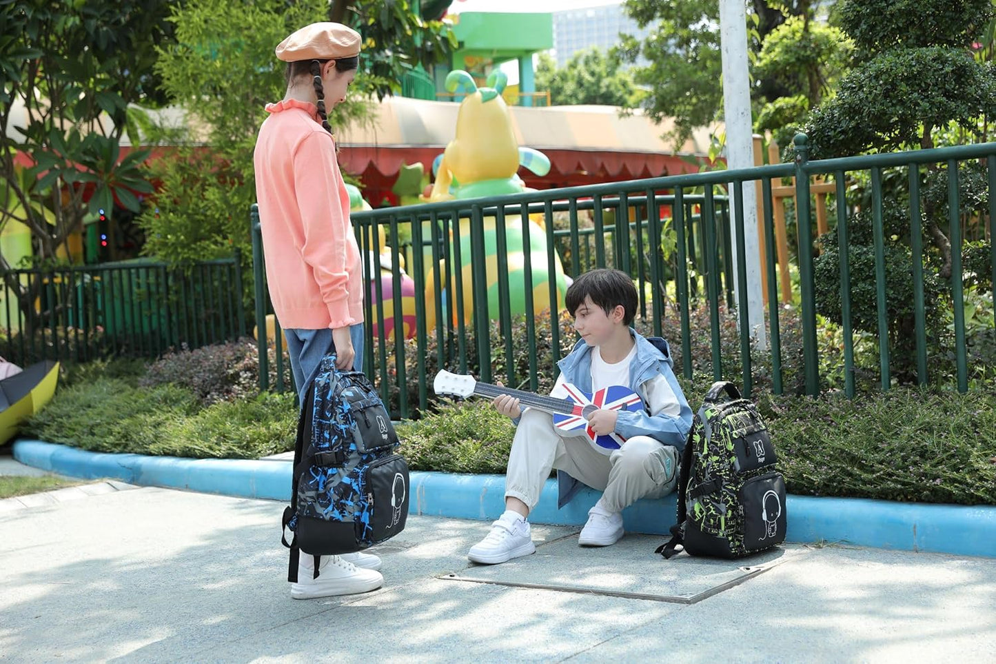 Asge Rucksack Jungen Schulrucksack Mädchen Teenager Jugendliche Coole Schule Daypacks Kinder Reflektierender Schultasche Outdoor Camping Groß Schulranzen Wasserdicht Ranzen Schultertaschen Set