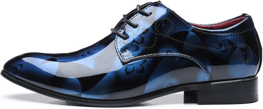 Anzugschuhe Herren Oxford Derby Schuhe Brogues Lederschuhe Hochzeitsschuhe Schnürhalbschuhe Klassischer Business Schnürschuh Blau Gold Grau Rot Schwarz Braun Khaki 37-48