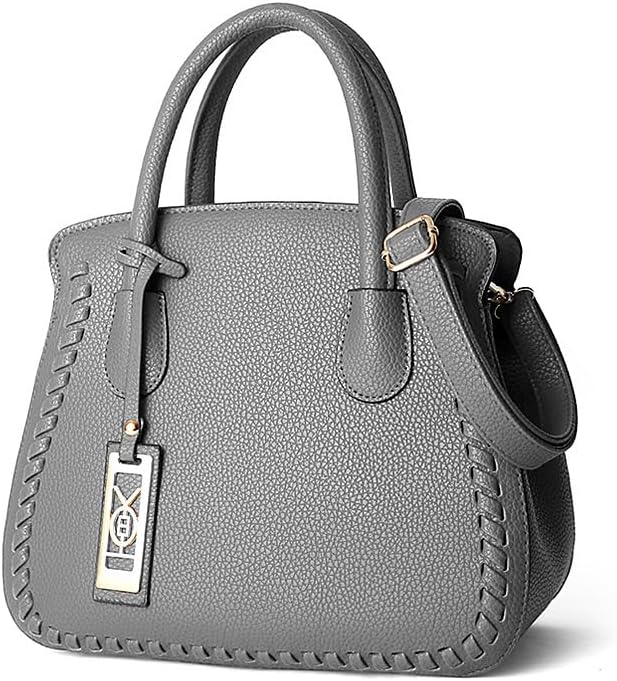 Little Angel Elegante Damen Handtasche Mit Schulterriemen – Modische Henkeltasche Mit Struktur Und Ziernaht – Frauen Tasche Damen Leder Handtasche Mode Umhängetasche