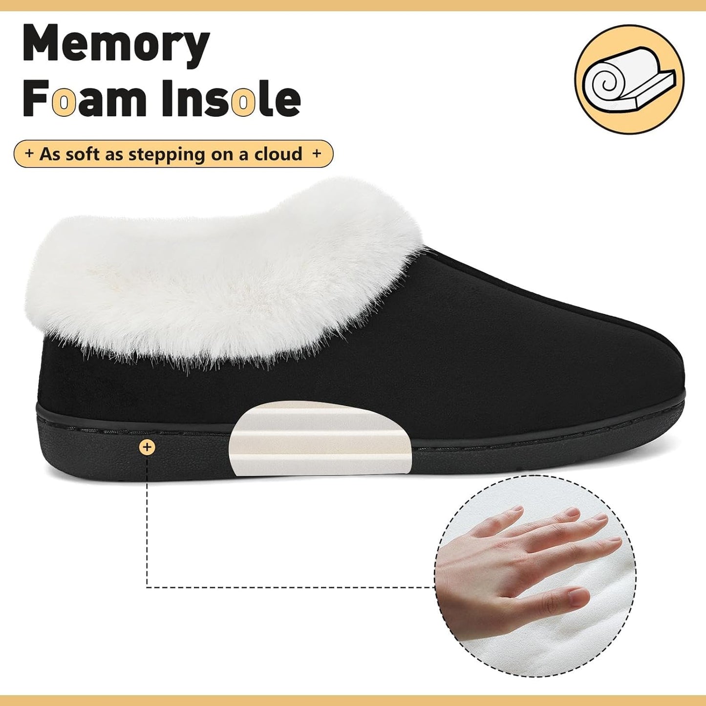 Mishansha Unisex Hausschuhe Winter Wärme Memory Foam Pantoffeln Mit Harte Sohle, Gr. 36-47
