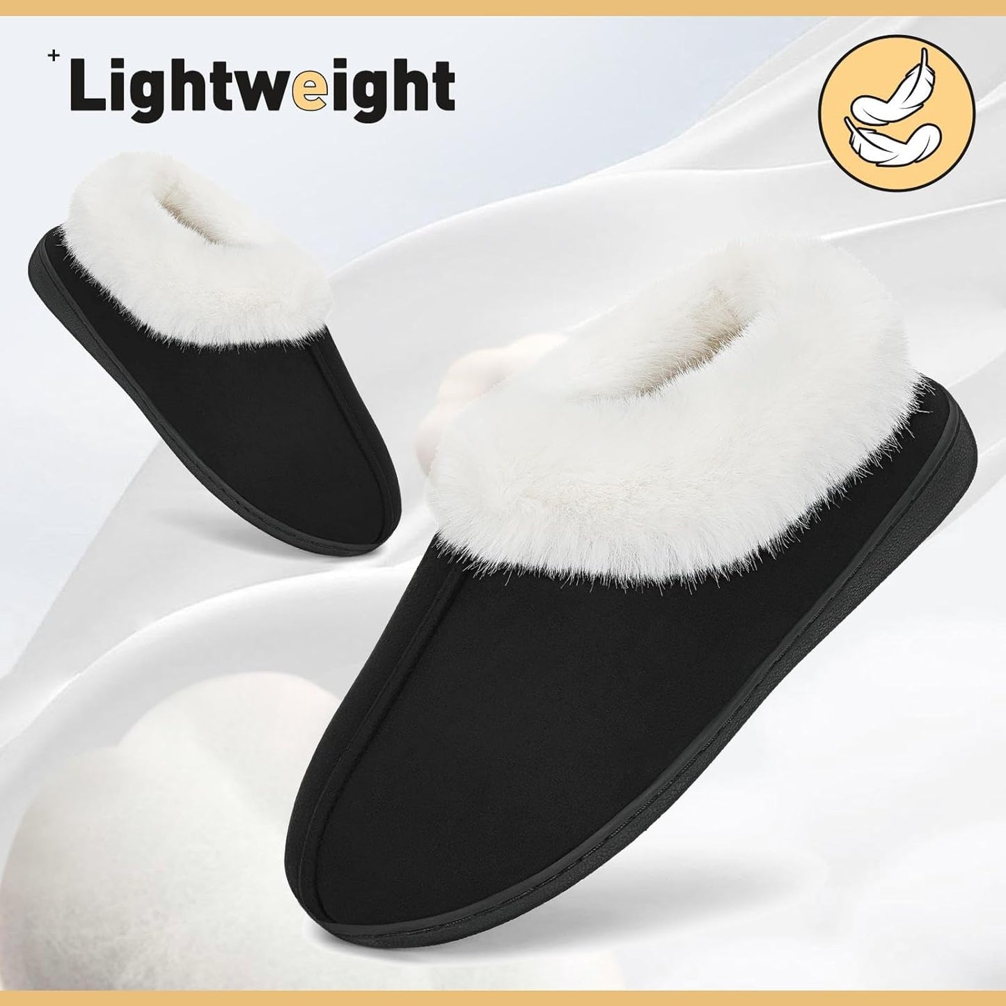 Mishansha Unisex Hausschuhe Winter Wärme Memory Foam Pantoffeln Mit Harte Sohle, Gr. 36-47