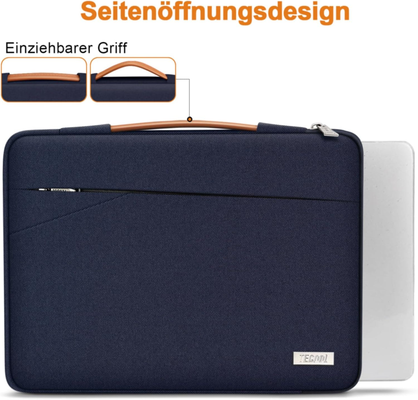 TECOOL 13 Zoll Laptoptasche Hülle Für Macbook Air 13 13,6 M4 M3 M2(2022-2025), Macbook Air 13 M1(2018-2021), Macbook Pro 13(2016-2022), 13-Zoll Ipad Pro/Air Tasche, Surface Pro 10/9/8/X, Dunkelblau