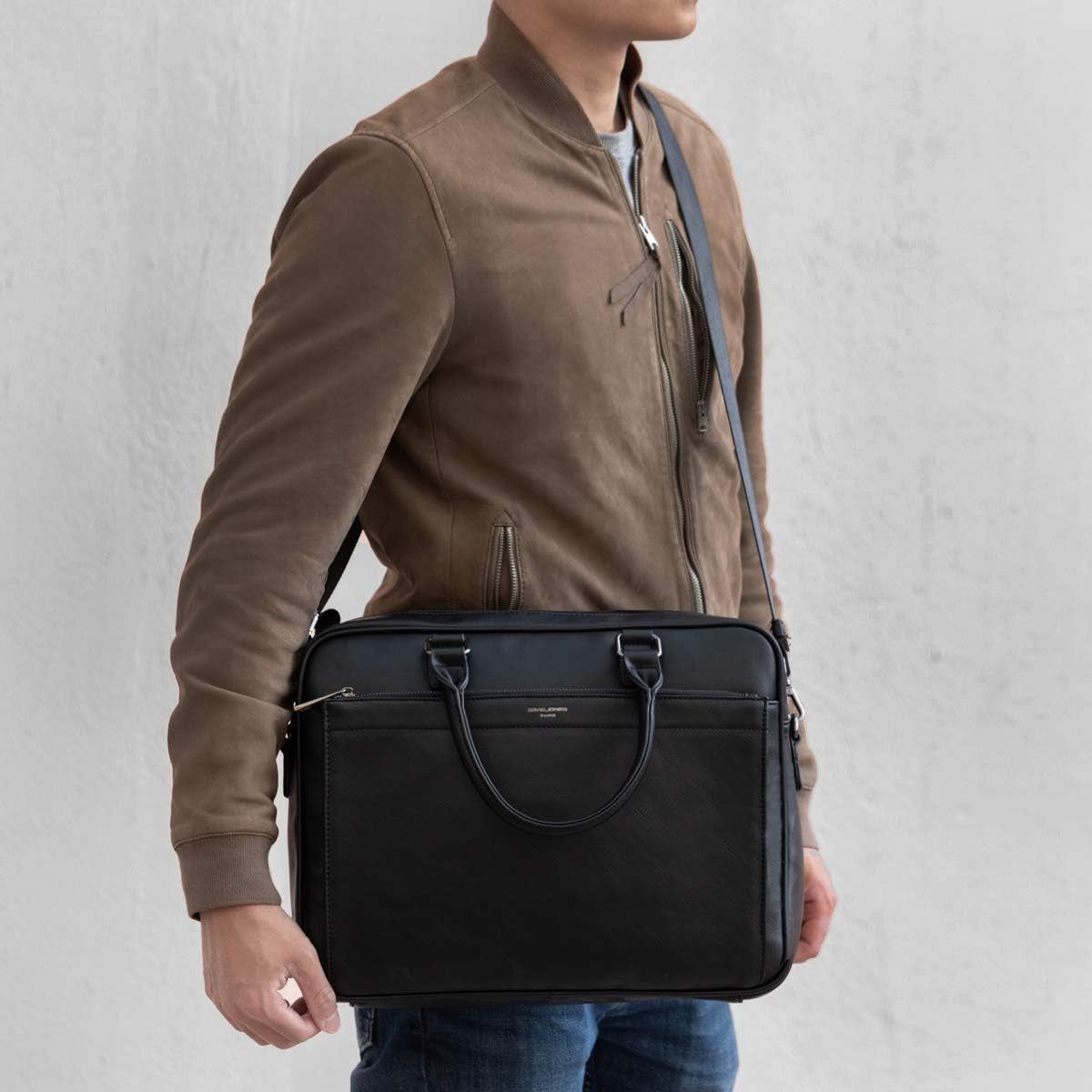 - Herren Große Aktentasche - Mann 15 Zoll Laptoptasche - PU Leder Arbeitstasche Business Handtasche Tragetasche - Henkeltasche Schultertasche Umhängetasche Messenger Bag Briefcase Schwarz