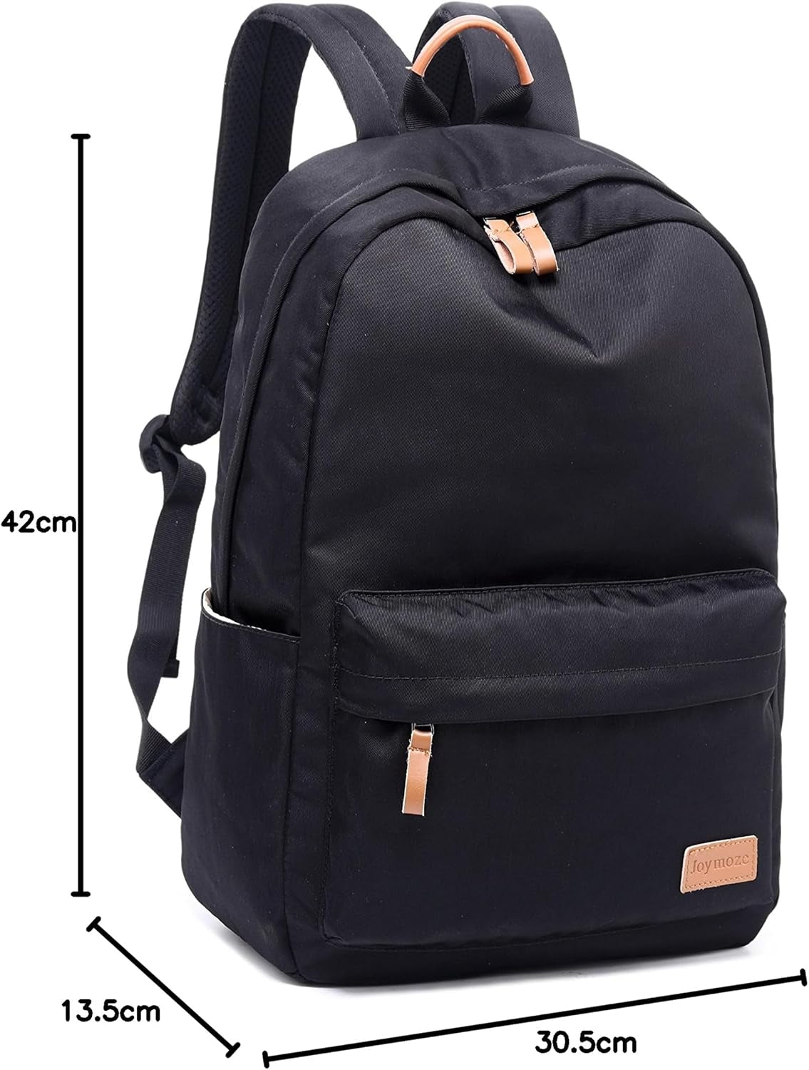 Klassischer Einfarbiger Wasserdichter Schulrucksack Für Teenager Retro Freizeit Rucksack Schwarz