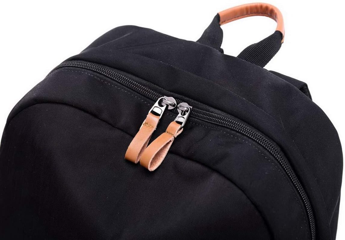 Klassischer Einfarbiger Wasserdichter Schulrucksack Für Teenager Retro Freizeit Rucksack Schwarz