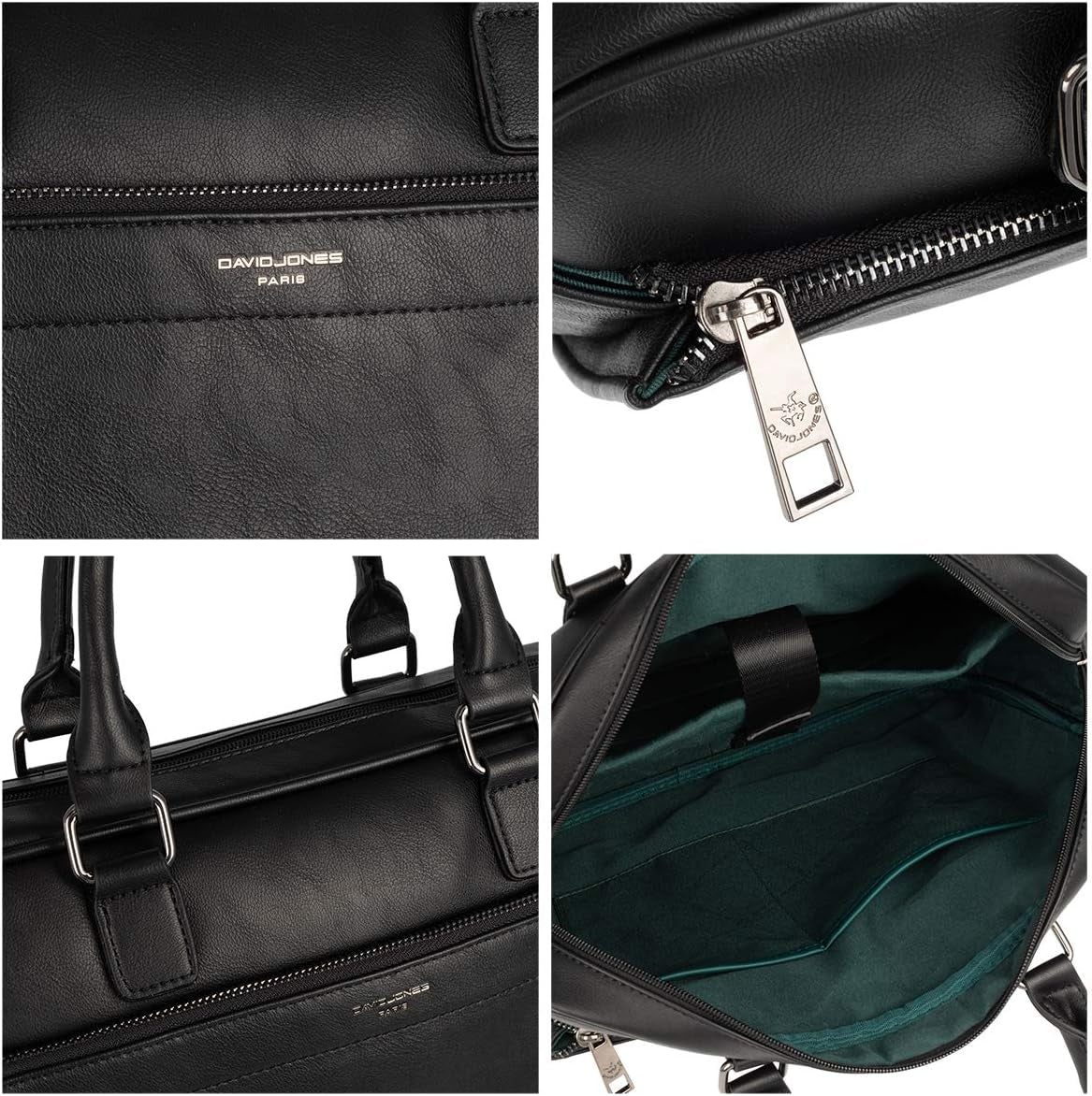 - Herren Große Aktentasche - Mann 15 Zoll Laptoptasche - PU Leder Arbeitstasche Business Handtasche Tragetasche - Henkeltasche Schultertasche Umhängetasche Messenger Bag Briefcase Schwarz