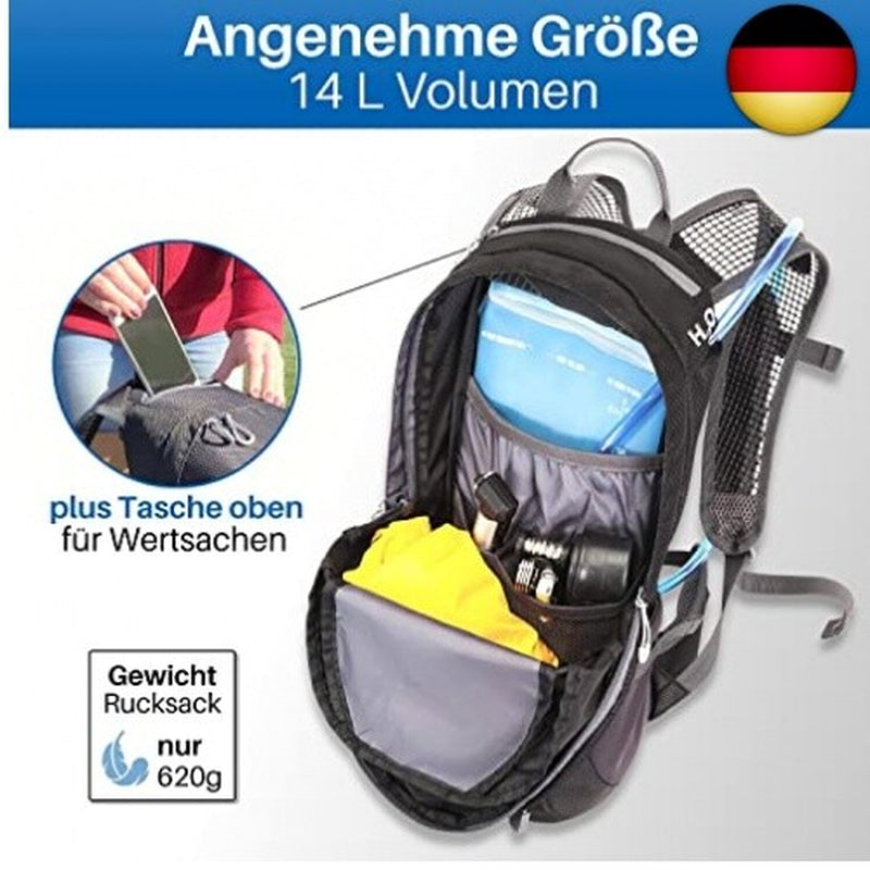Hilo Sports Radrucksack Allrounder 14 Liter - Fahrradrucksac