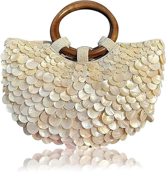 Muschelzweihtasche Shell Handtasche Sind Modische Exquisite Taschen Sind Und Elegante Frauen. Gewebte Shell Für Partys, Strände