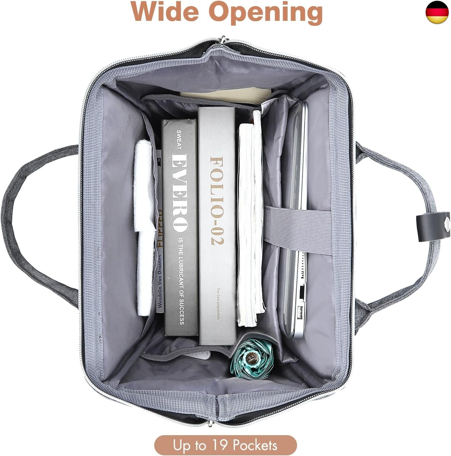 Lekesky Rucksack Damen Schultasche Mit Laptopfach & anti Diebstahl Tasche,