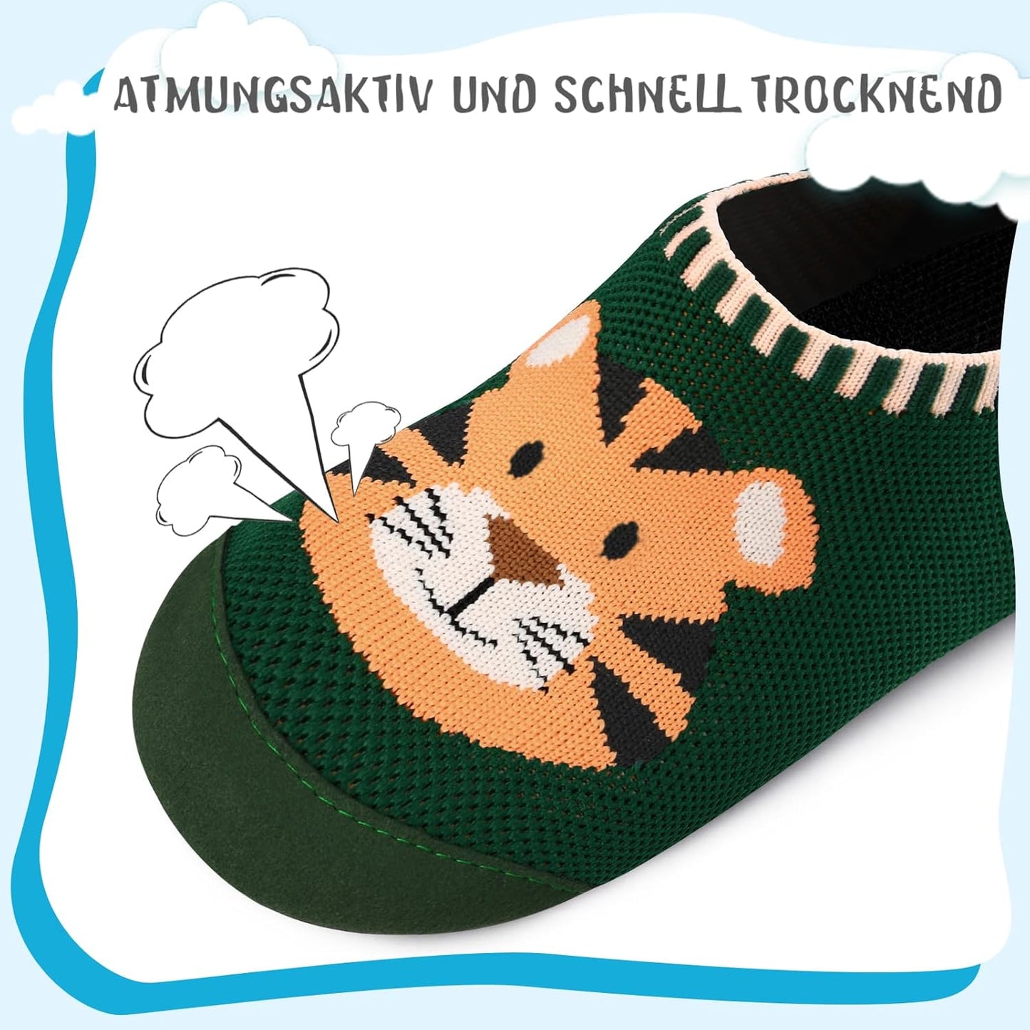 Kyopp Hausschuhe Kinder Mädchen Barfussschuhe Kindergarten Slippers Jungen Rutschfest Pantoffeln Für Atmungsaktive Weich Lauflernschuhe Kleinkinder Schuhe