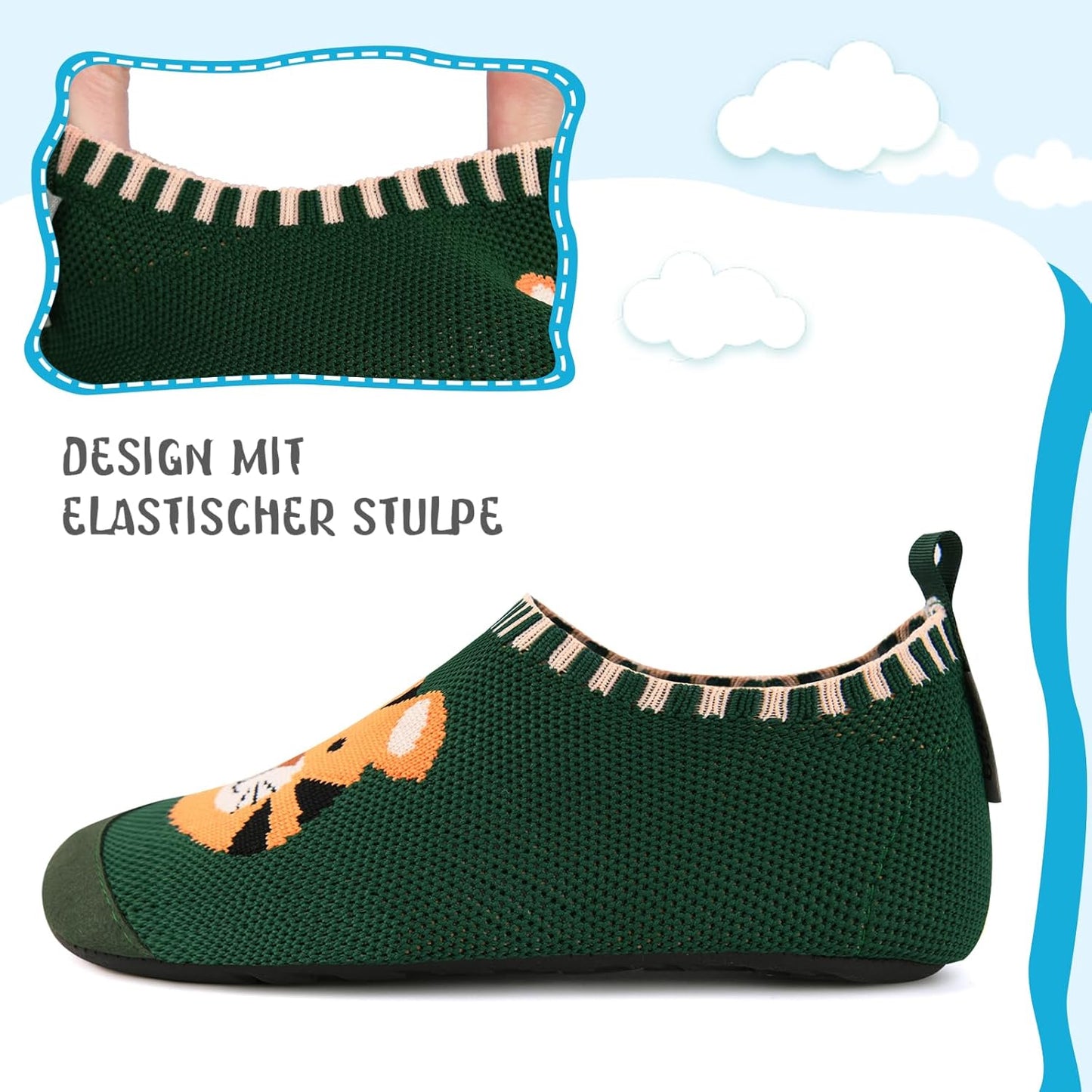 Kyopp Hausschuhe Kinder Mädchen Barfussschuhe Kindergarten Slippers Jungen Rutschfest Pantoffeln Für Atmungsaktive Weich Lauflernschuhe Kleinkinder Schuhe