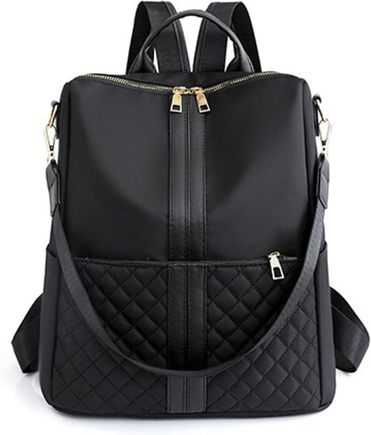 2-In-1 Damen Rucksack Handtasche – Umhängetasche & Rucksack in Einem – Multifunktionale Tasche Für Frauen – Schwarz, Wasserabweisend, Leicht & Elegant – Alltag, Reisen, Büro, Uni, Cityrucksack